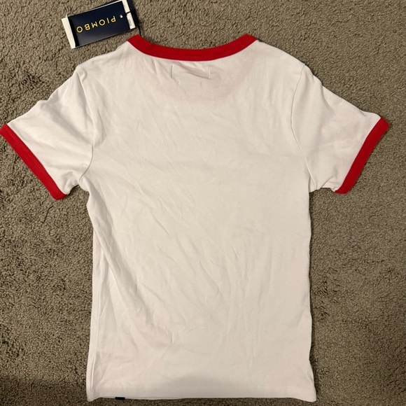 Piombo Short Sleeve Tee in White and Red - Picture 4 of 4